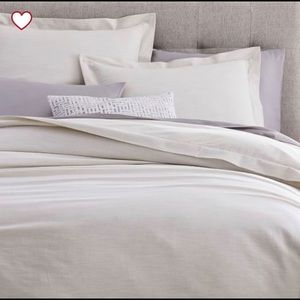 West Elm Sateen Full Queen Duvet + Shams FOG GRAY
